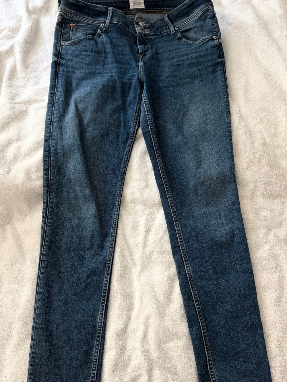 Hudson Jeans Blue Denim High-Rise Button Fly Jeans